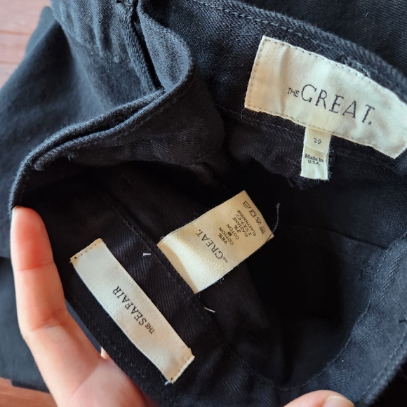 THE GREAT. Black The Seafair Jeans Flare High Rise - Picture 2 of 8